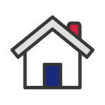 house with a blue door icon