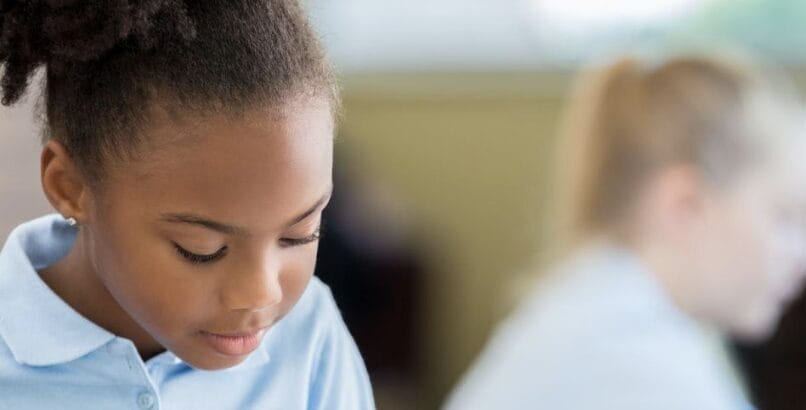 Little girl at school