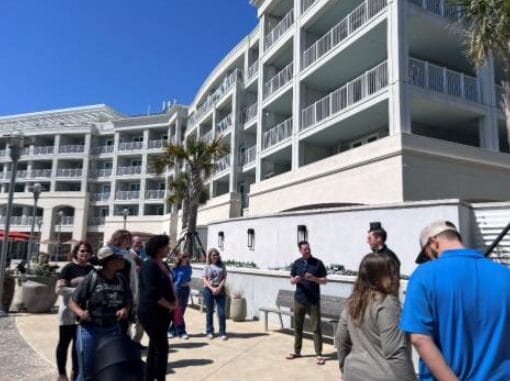 students visiting wild dunes resort
